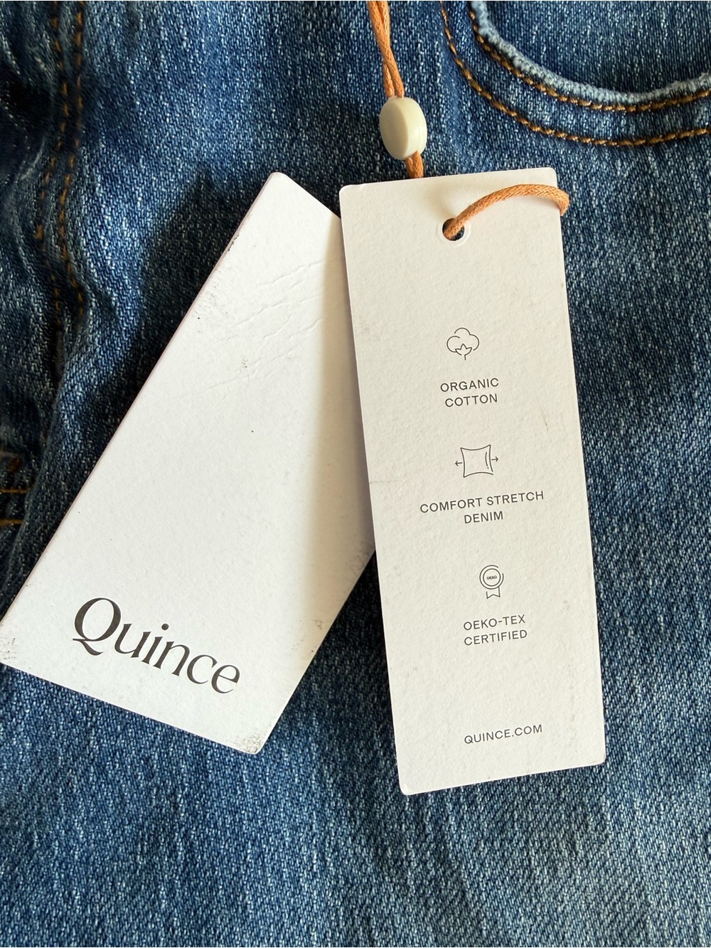 Quince Bella Stretch Barrel Jeans Blue Size 28 NWT - Picture 11 of 12